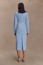 Mikaila Asymmetric Shirt Dress - Blue